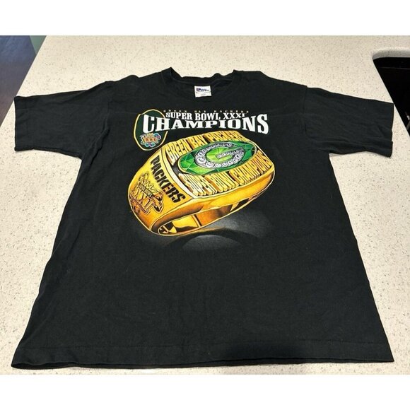 NFL Other - Vintage Green Bay Packers T‎ Shirt Large Superbowl 31 Ring Pro Player USA Made